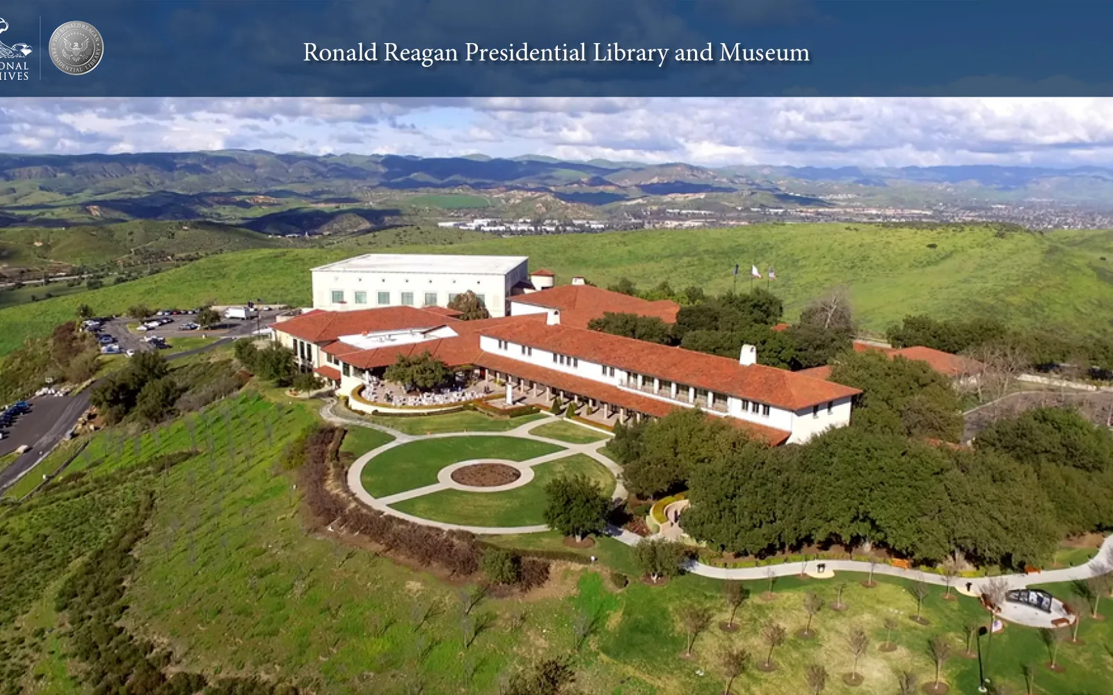 The Ronald Reagan Presidential Library building in Simi Valley, California